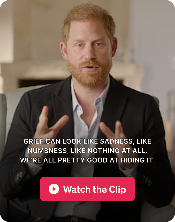 Grief can look like sadness, like numbness, like nothing at all. We’re all pretty good at hiding it. Watch the clip.