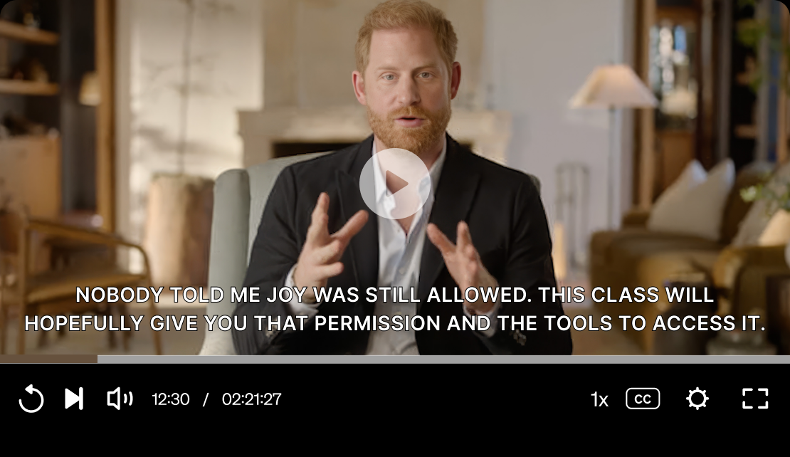 Nobody told me joy was still allowed. This class will hopefully give you that permission and the tools to access it. Watch the trailer.